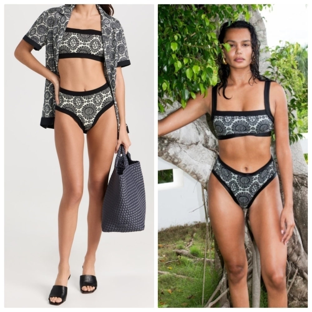 New Solid & Striped The Scottie Medallion Print 2 Piece Bikini Set Large NWT